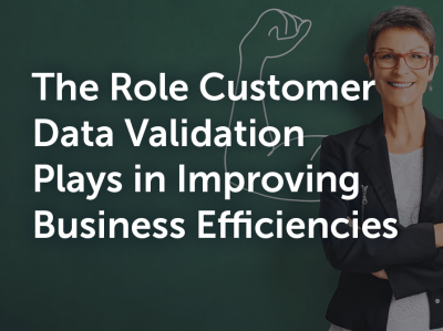 Photo showing the words "The Role Customer Data Validation Plays in Improving Business Efficiencies"